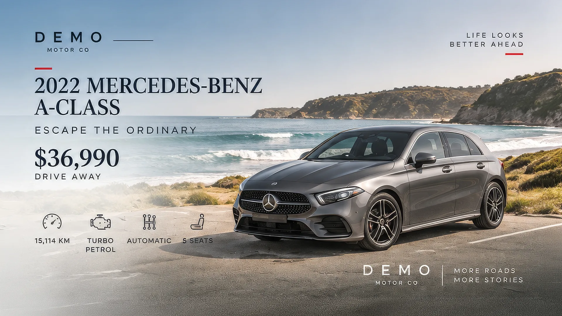 Mercedes-Benz A-Class by the sea, campaign poster